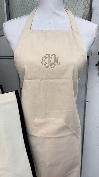 Ruffled monogram apron
